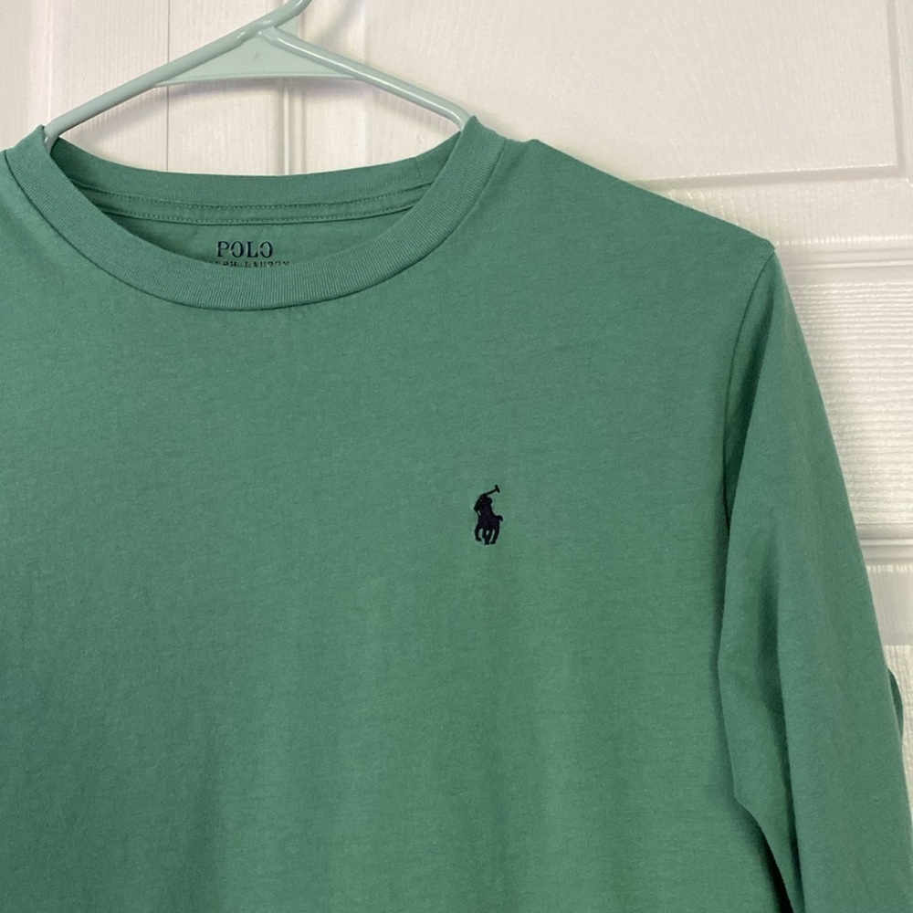 Polo Ralph Lauren Long Sleeve Shirt Green Cotton size L - Picture 2 of 8